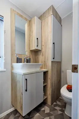a bathroom with a sink and a toilet at Elite Holiday Caravan in Bassenthwaite