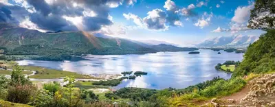 a view of a lake in the mountains at 2 Bed in Portinscale oc-gl129 in Portinscale