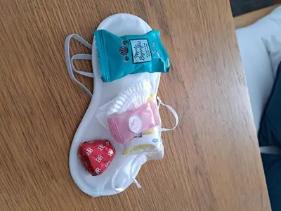 a plastic bag with food in it on a table at Apartment - Sleeps 4 - Pet friendly - Parking in Troon