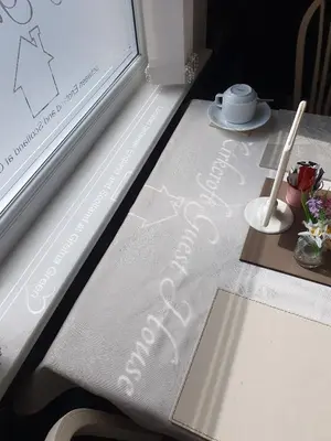 a table with a sign that says breakfast on it at Kirkcroft Guest House in Gretna