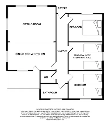 a floor plan of a house at Seabank Cottage in Rockcliffe