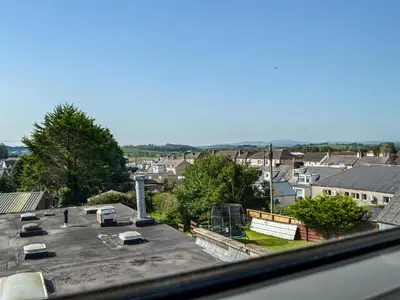 a view of a city from a roof at Montys in Castle Douglas