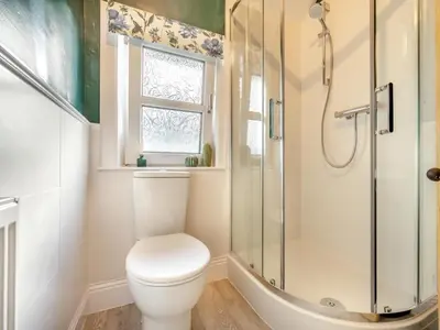 a bathroom with a toilet and a shower at 3 Bed in Keswick oc-89526 in Keswick