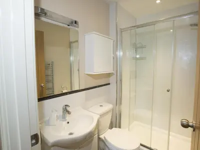 a bathroom with a toilet and a sink and a shower at 3 Bed in Newlands Valley SZ075 in Borrowdale Valley