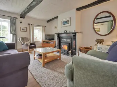 a living room with a couch and a fireplace at 2 Bed in Workington oc-sz323 in Camerton