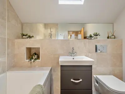 a bathroom with a sink and a toilet at 3 Bed in Loweswater 94152 in Arlecdon