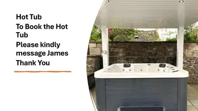 a hot tub to book the hot tub please hurry message names thank you at Kirkcudbright Holiday Apartments - Apartment A in Kirkcudbright