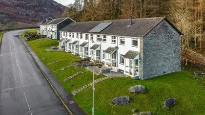 an aerial view of a building on a road at Number One in Chapel Stile
