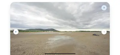 two photographs of a beach with a cloudy sky at Robinson retreats beautiful caravan with sea views pet friendly in Mainsriddle