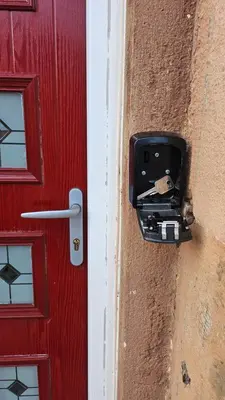 a security box on the side of a door at Harbour cottage Annan in Annan