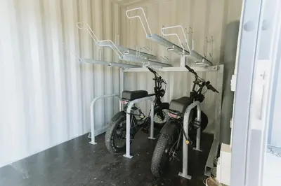 two bikes are parked in a room at Wigtown by Wigwam Holidays in Newton Stewart