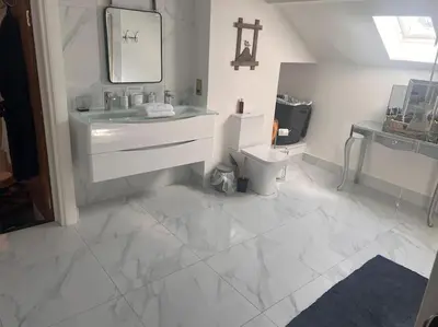 a white bathroom with a sink and a toilet at WestLaigh Central Scotland with outdoor BBQ Hut, pets welcome in Strathaven