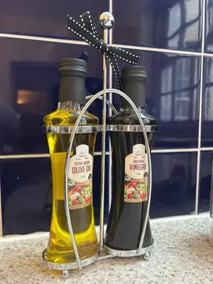 two bottles of mustard sitting on a counter at Robinson's Retreat - Cockermouth - Lake District in Cockermouth