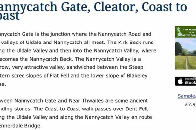 a screenshot of a page of the kirk back ruins website at CosyHouse1 Private Parking Base for Lake District and Sellafield in Cleator