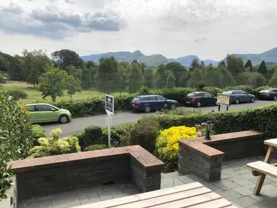 a view of a parking lot with cars parked at Berkeley House in Keswick
