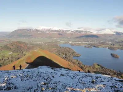 a group of people standing on top of a mountain at Elter Luxury Pod in Keswick