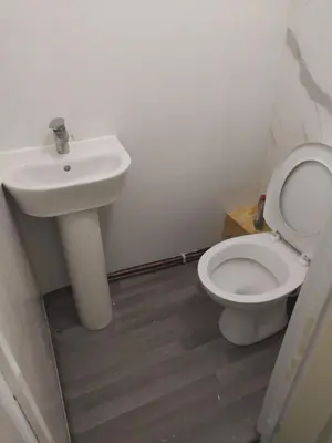 a bathroom with a sink and a toilet at 98 Board street in Moffat