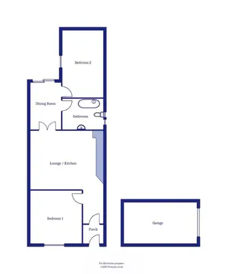 a floor plan of a house at Modern 2Bed Garden Apartment in Heart of Penarth in Moffat