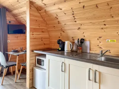 a kitchen with a sink and a counter top at Douglas - Uk49286 in Stranraer