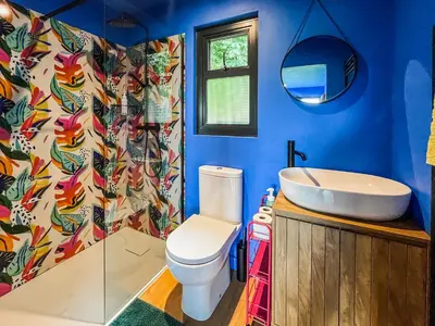 a bathroom with a toilet and a sink at Andromeda - Uk50359 in Castle Douglas