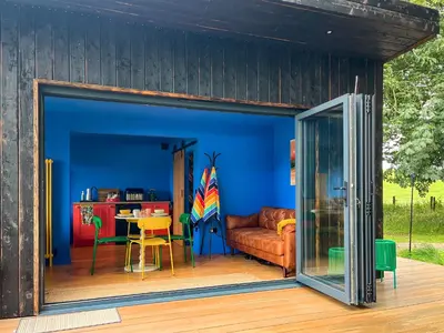 a living room with a couch and a table at Cassiopeia - Uk50360 in Castle Douglas