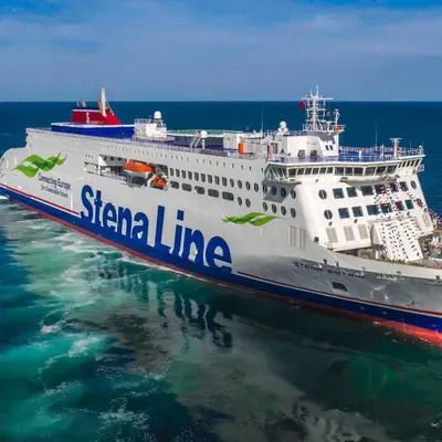 a cruise ship is docked in the ocean at 20 Chestnut Grove in Stranraer