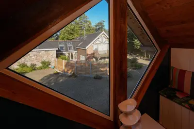 an overhead view of a window in a house at Lily Wood Cottage outside Hurlford in Hurlford
