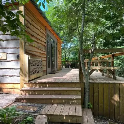 Ty Cwtch Cabin - secluded woodland cabin & covered hot tub
