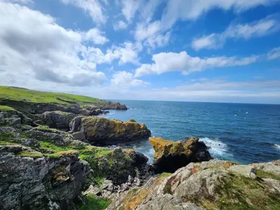 a view of the ocean from a rocky coastline at 3 Bed in Kirkcolm oc-b34009 in Kirkcolm