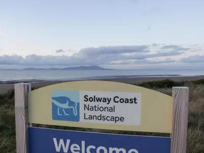 a sign for the waverly coast national landscape at Mables in Wigton