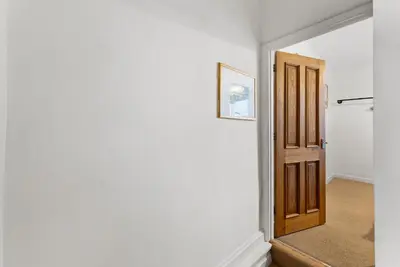 a hallway with a door leading into a room at Vintage 2 Bed House in Lamplugh in Lamplugh