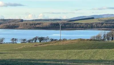 a view of a large body of water at Skinnel Cottage in Kirkcudbright