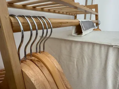 a wooden rail with a towel on the top of a stairs at Cliff Cottage Beautifully appointed apartment with world class view in Peel