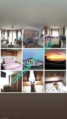 a collage of photos of a bedroom and a room at Grahams Prestige Craig Tara in Minishant