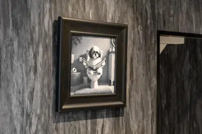 a mirror on a wall with a statue in it at No8 Peebles Retreat - Donnini Apartments in Ayr
