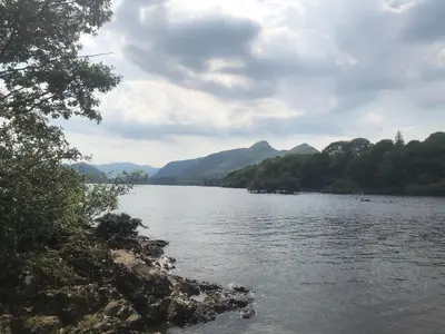 a view of a lake with mountains in the background at 2 Windsor House in Keswick