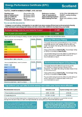 a screenshot of a document with the emergency performance certificate efrov at The Mariners in Ayr
