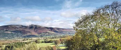a view of a valley with a mountain in the background at Fern Howe Guest House in Keswick