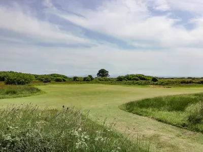 a view of the ninth green on the golf course at Mardan in Dumfries