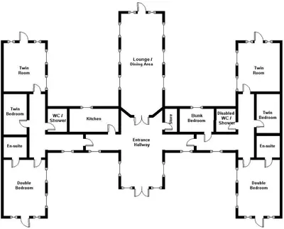 a block diagram of a house at Rabbie Burns Lodge in Maybole