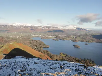 a view of a lake from the top of a mountain at Oak View in Keswick