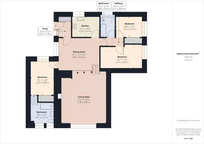a floor plan of a house at Christmas Cottage in Chapel Stile