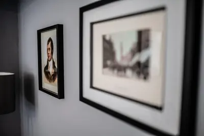 two framed pictures hanging on a wall at Rose Apartment 2-Bed Apt Sleeps 4 Town Centre Ayr in Ayr
