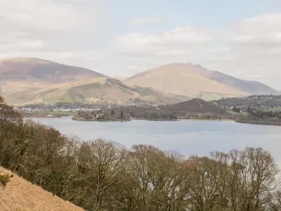 a view of a lake with mountains in the background at Derwent Haven in Keswick