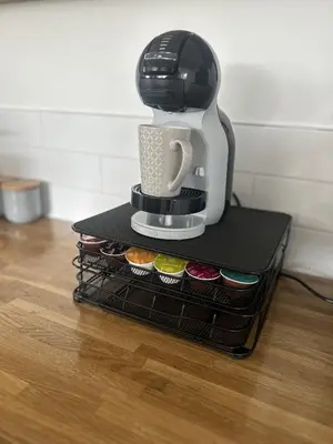 a coffee maker sitting on top of a shelf at Luxury Cottage, views of the Lakes with Hot Tub in Cockermouth