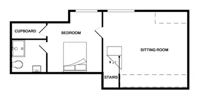 a floor plan of a small house at Arakhova in Kirkcudbright