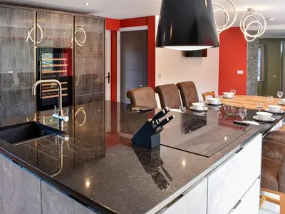 a kitchen with a sink and a counter top at Ivy House in Dockray