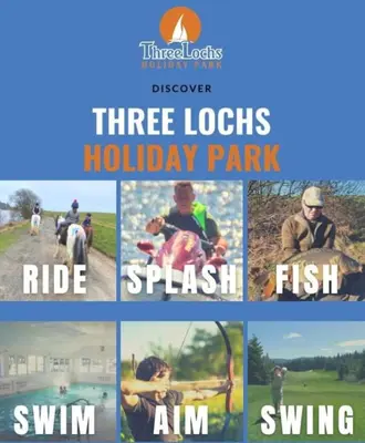 a collage of pictures of people at a park at Just Resort No29 in Balminnoch